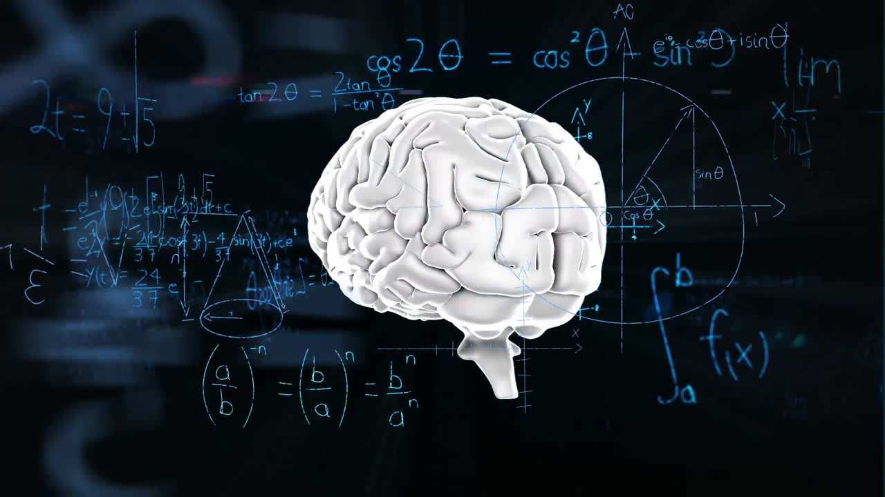 animación del cerebro con tecnología y procesamiento de datos