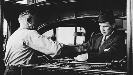 vintage automobile assembly line