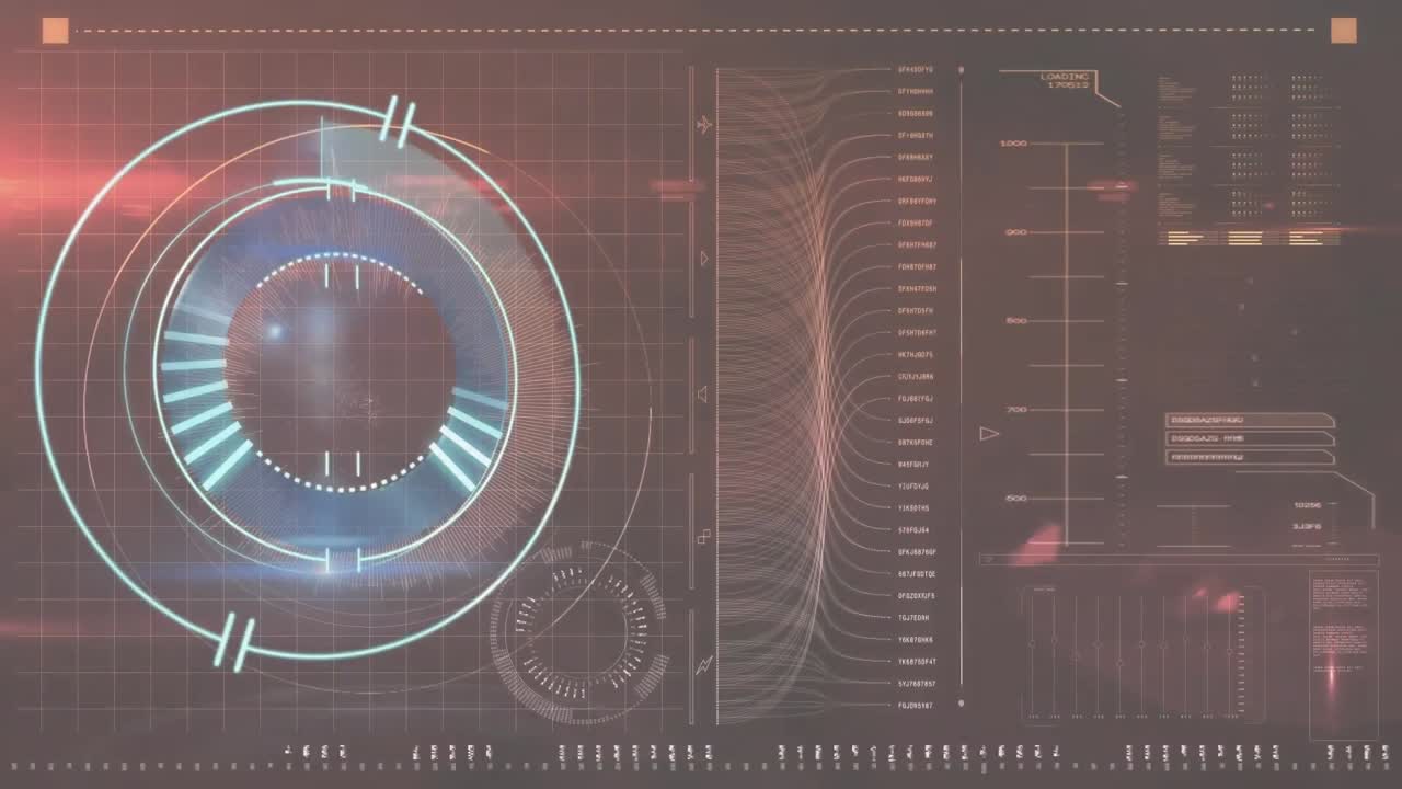 animación del procesamiento de datos sobre el escaneo del alcance