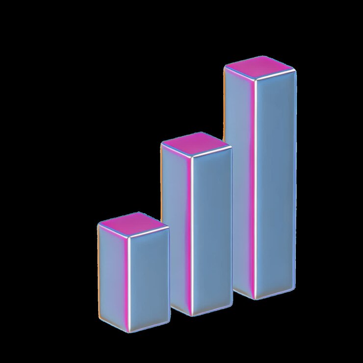 Futuristinen neonpylväsdiagrammianimaatio, eristetty resurssi, läpinäkyvä 4K-video, alfakanava, ProRes 4444