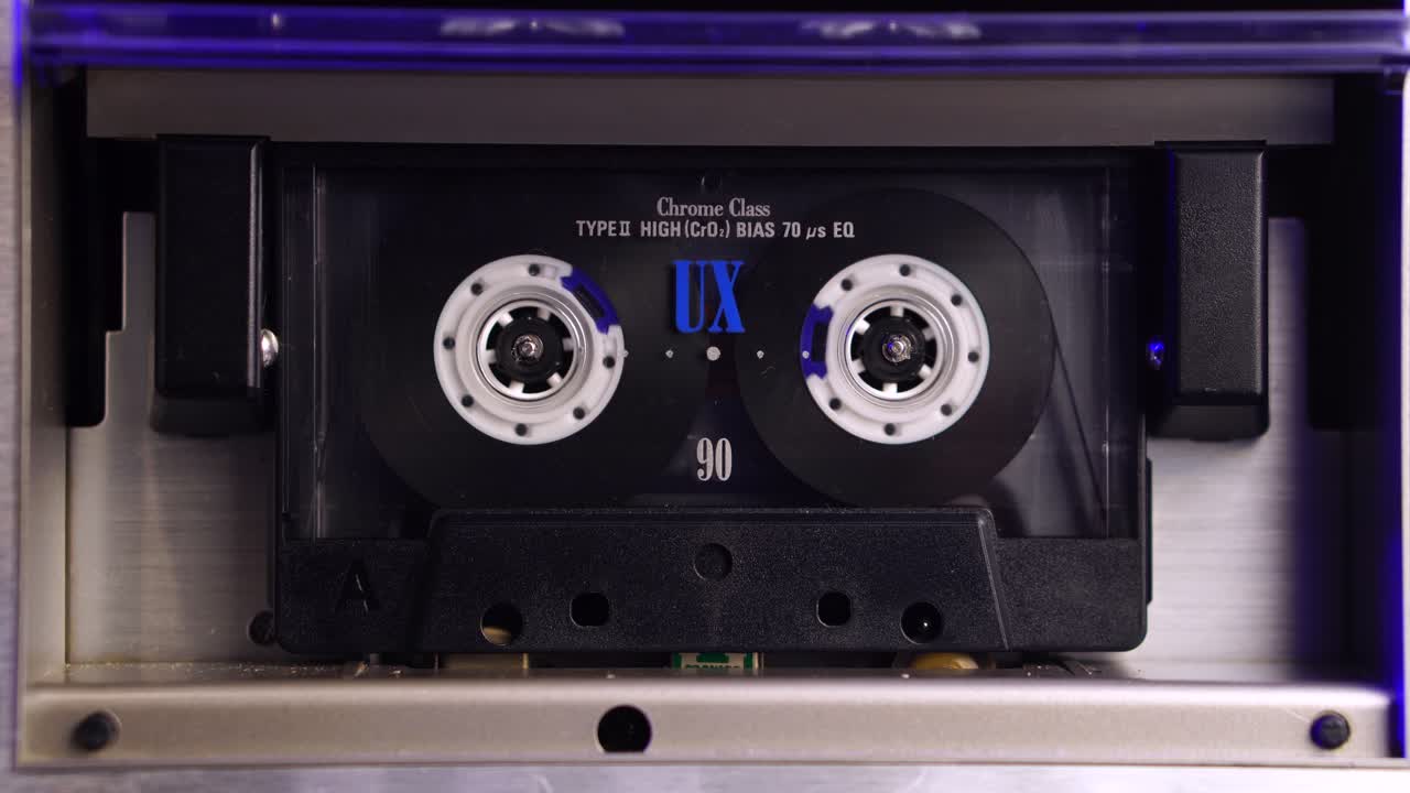 Close-up of a UX 90 Chrome Cassette Tape