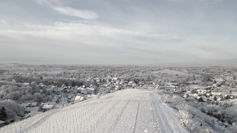 tranquil residential area at offenburg near vineyards of ortenberg in zell-weierbach, germany during winter