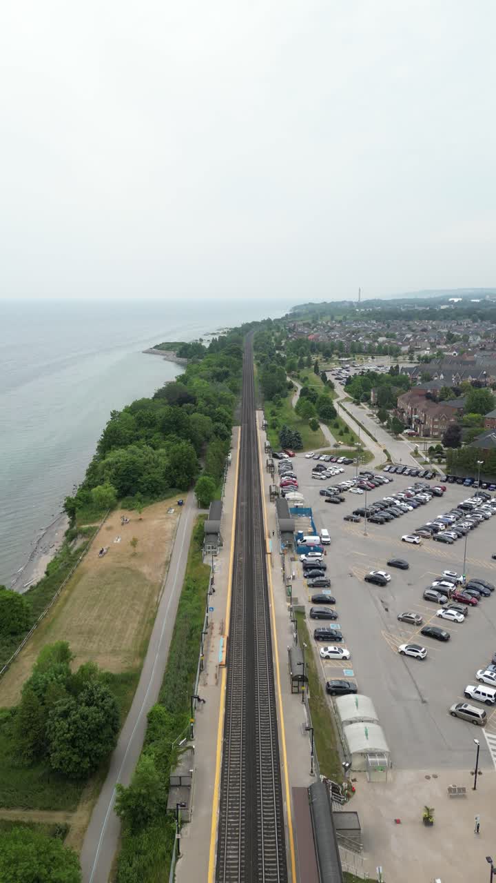 Aerial drone shot of Rouge Bay boats and natural preserve during summer