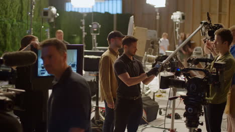 behind the scenes of a video production set