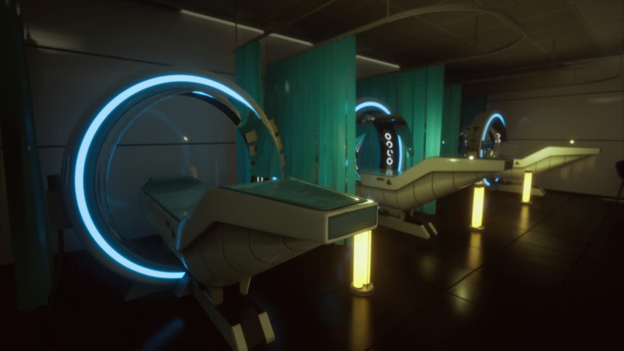 Futuristic research facility with advanced technology on mars