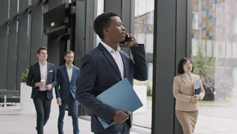 african american businessman having phone call