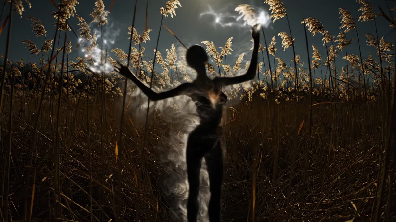 Mystical Figure in a Field of Reeds