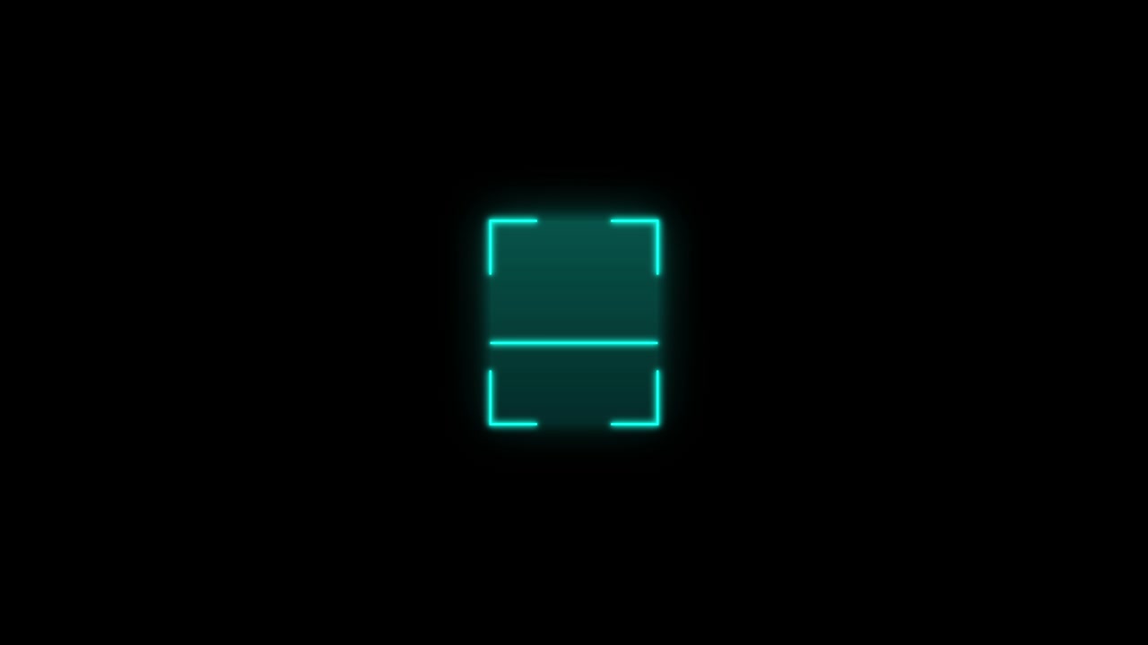 Animated Digital Scanning Interface with Glowing Blue Square