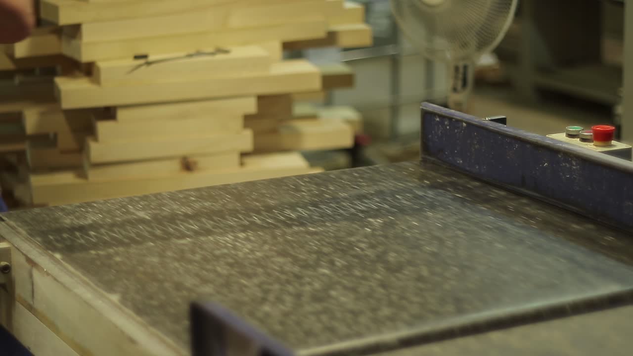 Woodworking conveyor in the factory