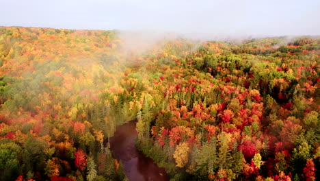 Foggy-morning-in-Northern-Michigan-in-fall