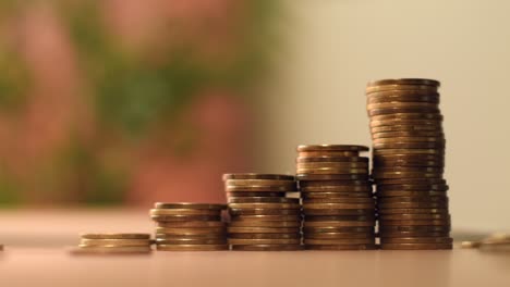 coin stack on the desk, money saving concept