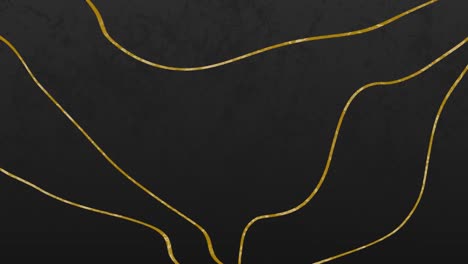 animación de líneas distorsionadas doradas que se mueven en un bucle sin costuras sobre un fondo de carbón
