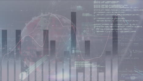 video of financial data processing over grey background