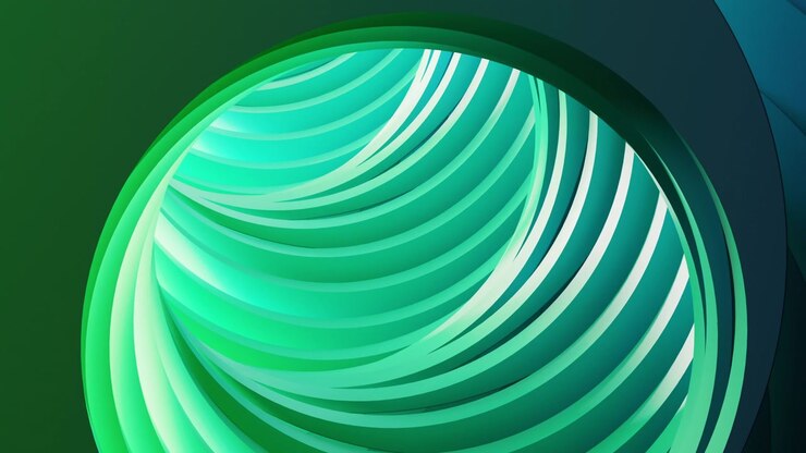 Creative round geometry tunnel background, 3d rendering.