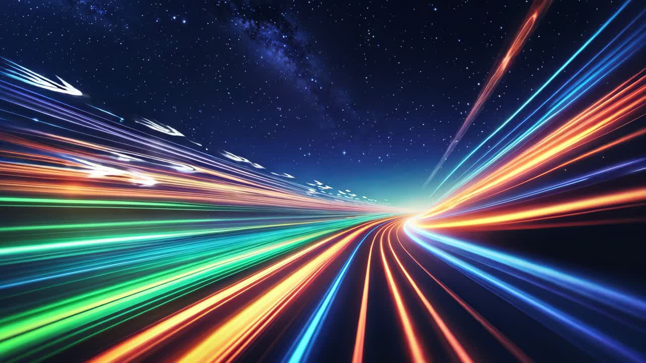 Abstract Light Trails in the Night Sky