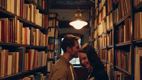 couple in a library