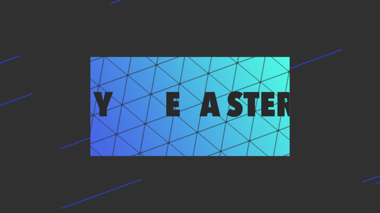 Modern and colorful geometric pattern with Happy Easter text in zigzag arrangement