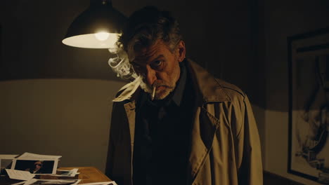 detective in a night investigation
