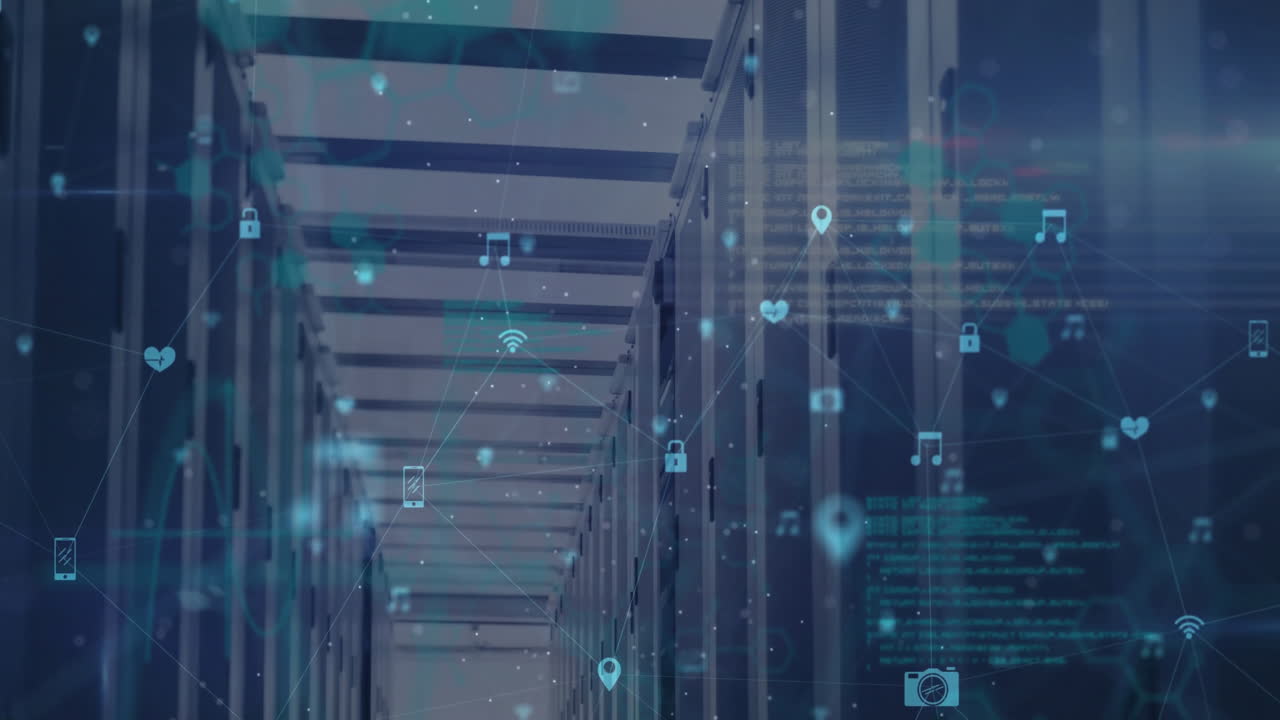 Animation of network of connections over computer servers
