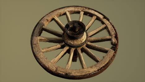 handmade rustic vintage wooden wheel used in medieval wagons