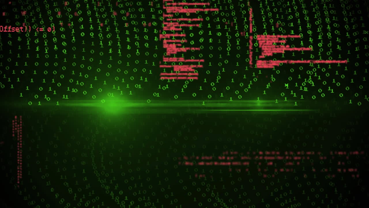 animación de codificación binaria y procesamiento de datos