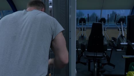 man working out in a gym