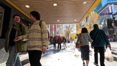 people walking in melbourne city streets