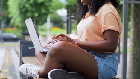 African-Student-Girl-with-Laptop-and-Books-in-City