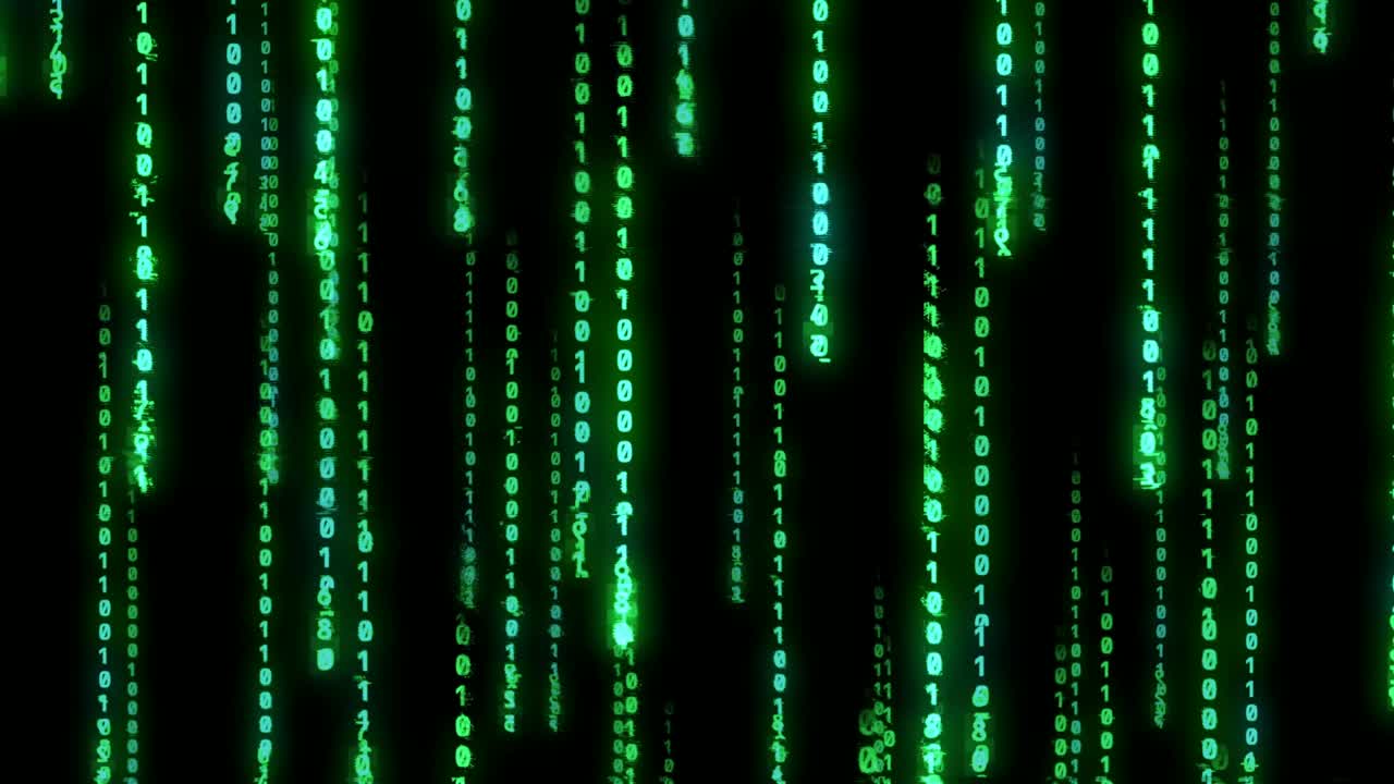 Binary code green symbols