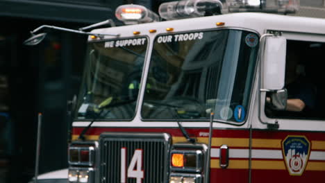 new york city fire truck and blurred background