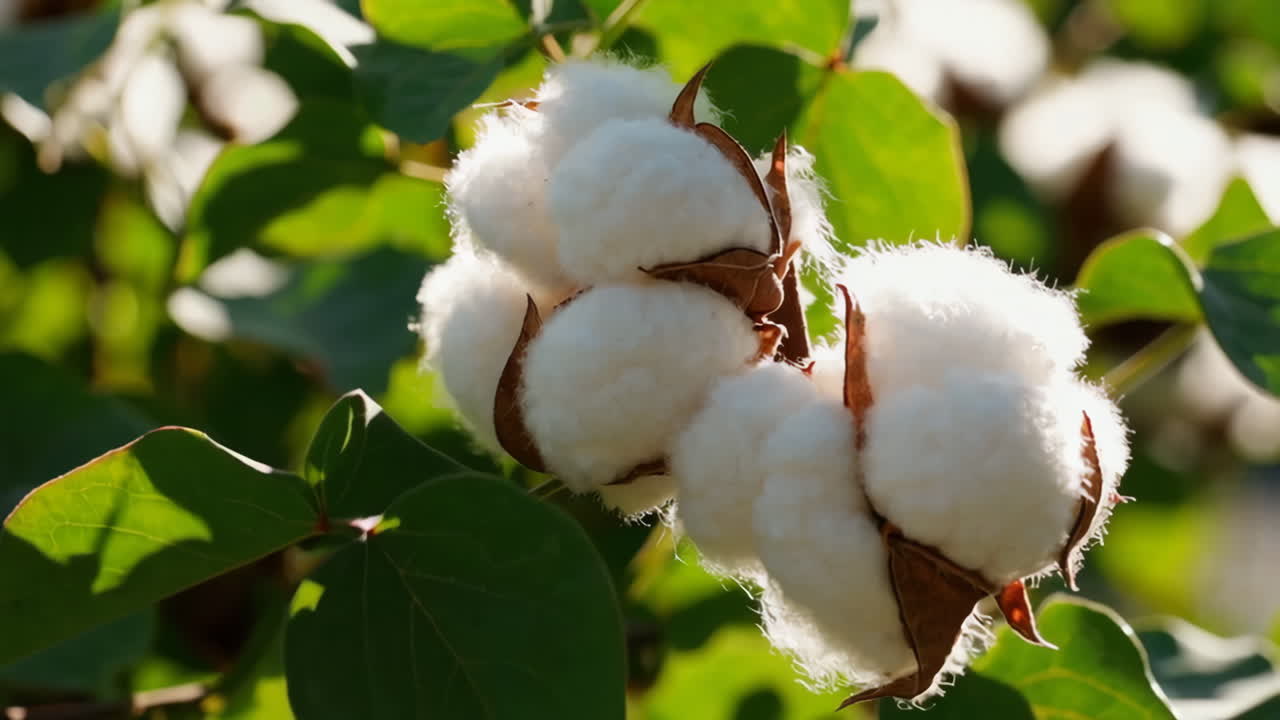 Cotton Bolls on Plant