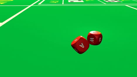 Close-up-of-3D-rolling-red-dices-against-a-casino-background