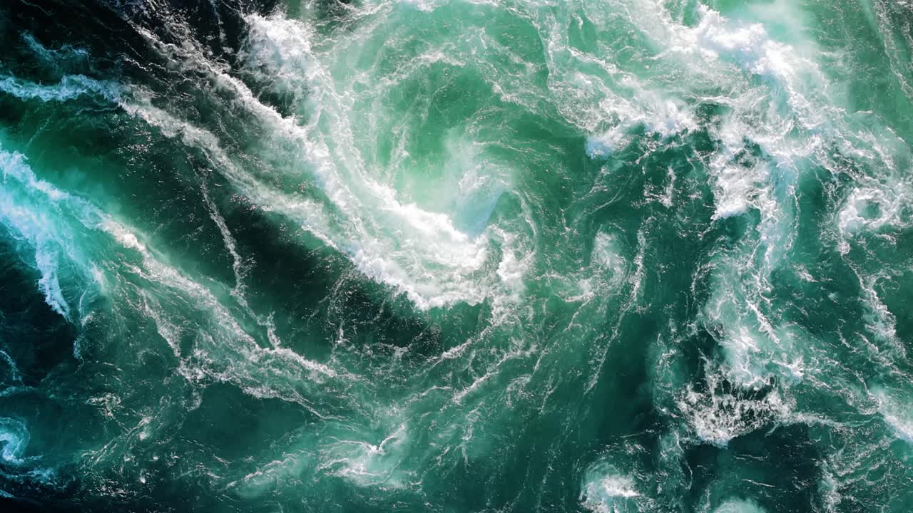 las olas azules de agua del río y el mar se encuentran durante la marea alta y la marea baja.