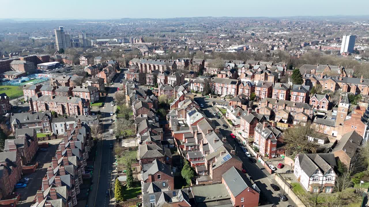 Street and roads Nottingham City UK drone,aerial