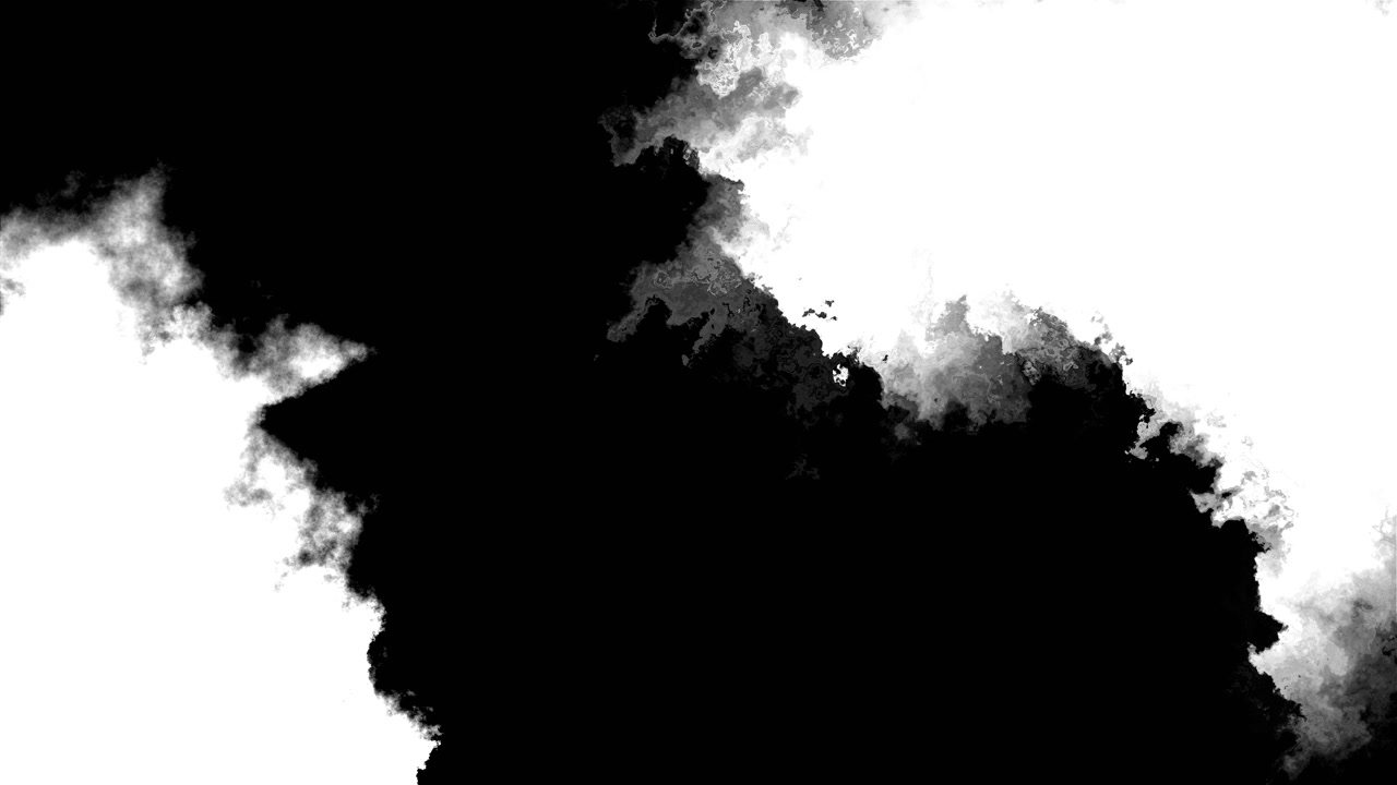 Sovrapposizione di fumo bianco su sfondo nero, nuvole di vapore dense, texture nebbiosa, contrasto drammatico, cinematografico