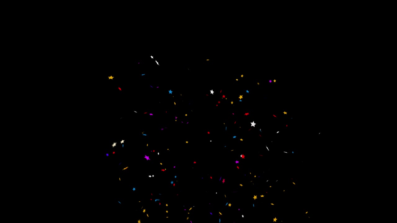 Glitter confetti falling popper explosion particles 4k loop animation green screen for event concert