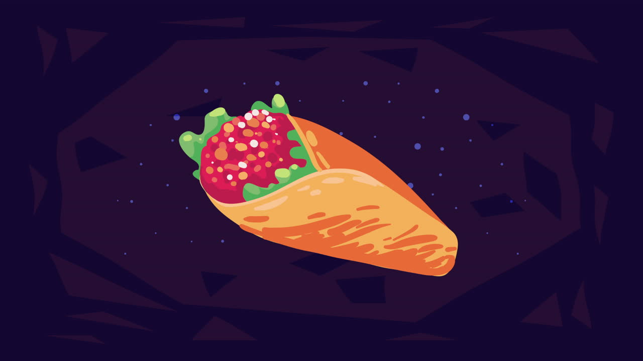 Mexicansk kultur taco-mad animation