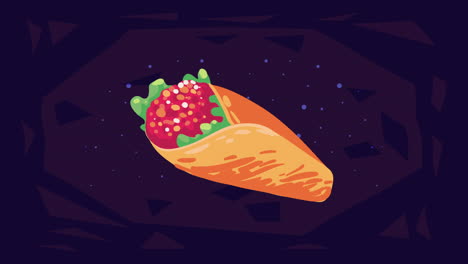 cultura mexicana taco animación de comida