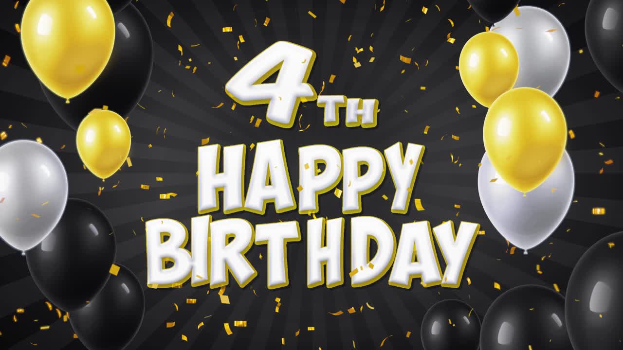 4th Birthday Celebration Graphic Design