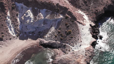 birdseye view of cabo de gata natural park coastline, revealling the mediterranean sea