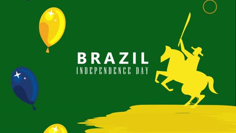 brazil independence lettering with horse