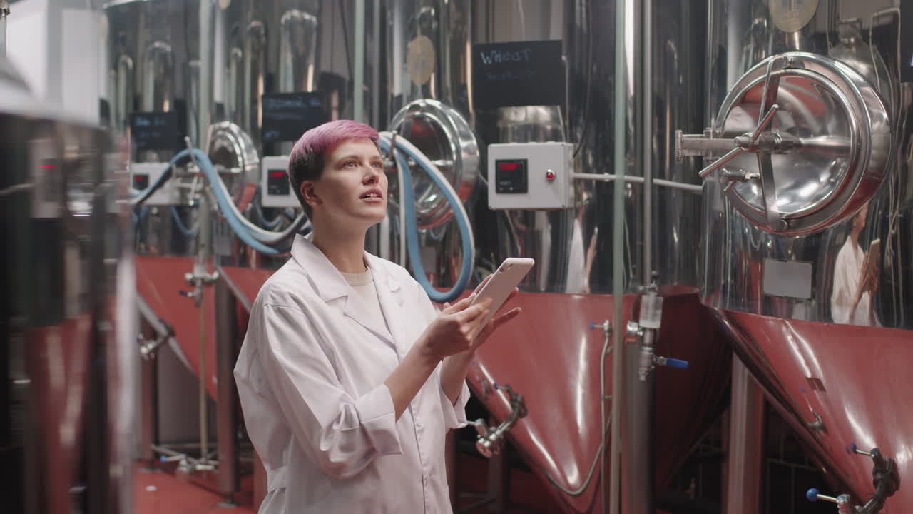 Female Sanitary Inspector At Brewery