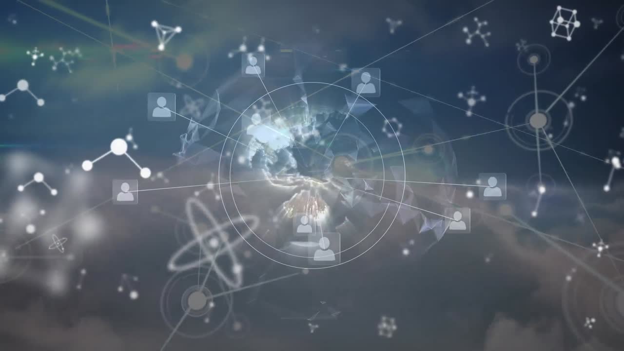 Animation of globe and network of connections