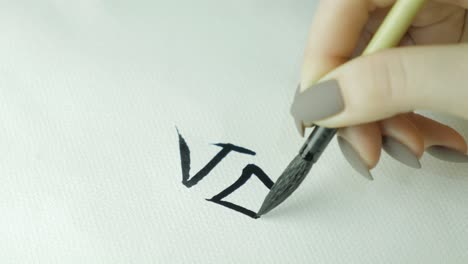 hand writing chinese/japanese calligraphy