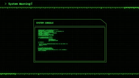 system warning virus sign digital noise glitch effect screen background 4k programmed code with