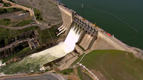 aerial over folsom dam on the american river in california 1