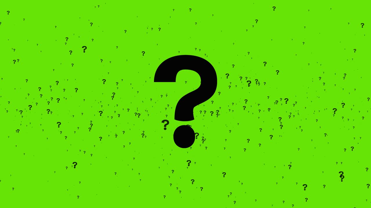 Questions Marks Animated on Green Screen. 4K