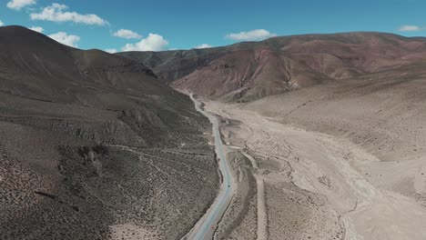 aerial view of arid mountainous landscape of salta province, argentina