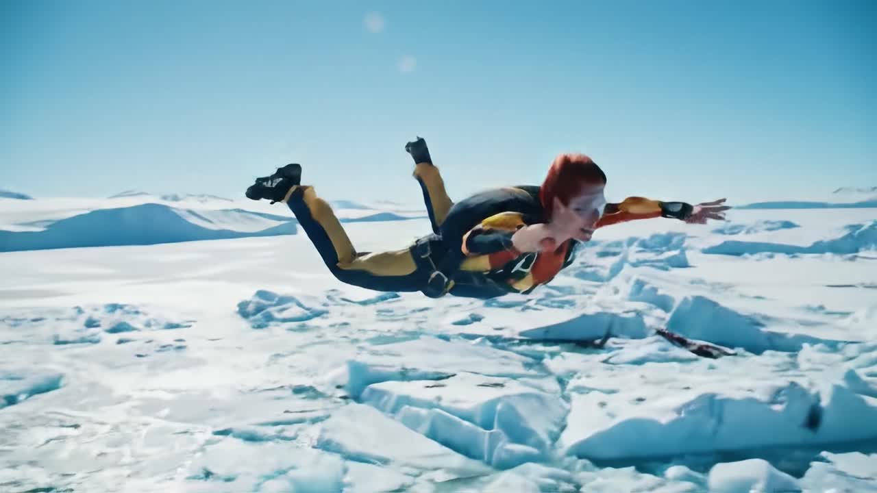 Skydiving over Antarctic Ice