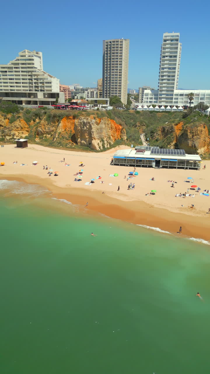 Praia da Rocha, Modern Towers and Golden Cliffs Overlooking the Beach